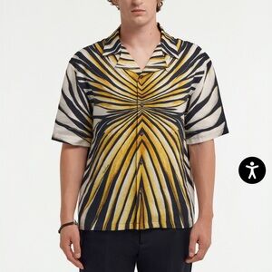 Roberto Cavalli ray of gold men’s linen button down